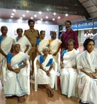 At VARNA SAYANNAM, seniour ammas of Vridhasadanam are being honoured